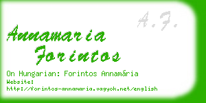 annamaria forintos business card